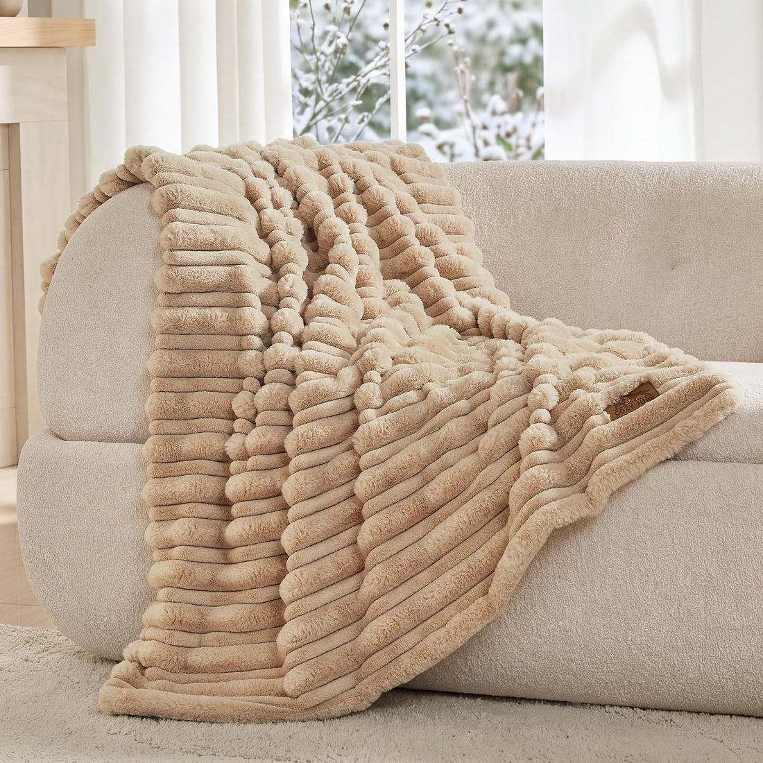 COZY KISS Waterproof Dog Blanket, Faux Fur Throw for Couch, 60"x80"