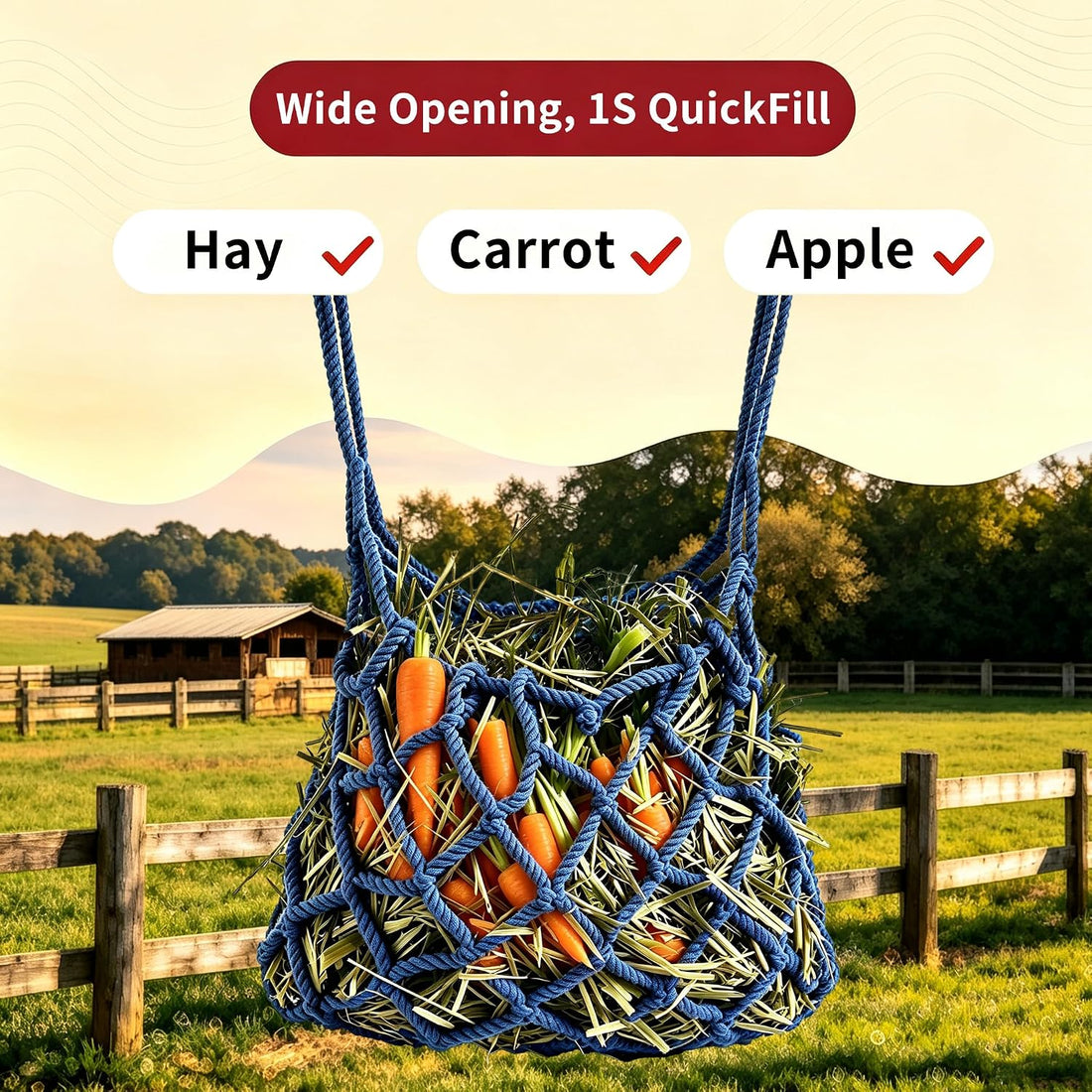 Horse Feeder Ball Toy for Stable: 1Sec Quick-Fill Hay