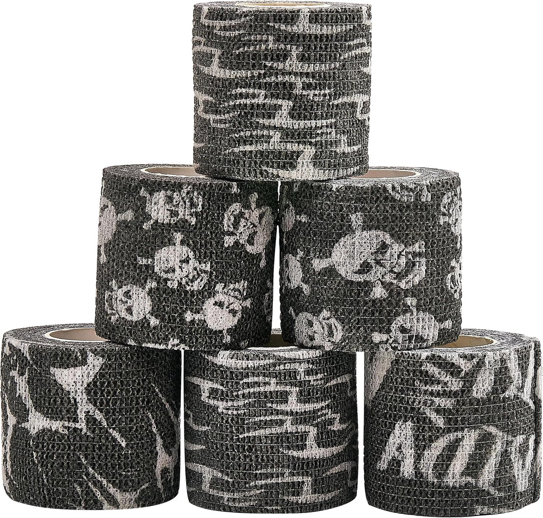 6 Rolls Self-Adhesive Bandage Wrap Grip Tape Wrap Cover Tattoo