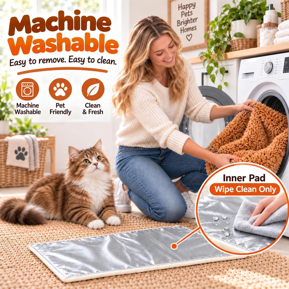 PatiencET Self Warming Cat Bed for Indoor Cats 14'' x 20''