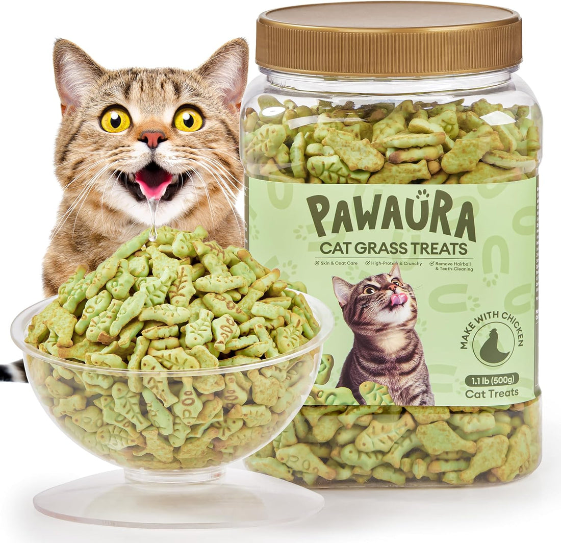 3.53oz Cat Grass Treats for Hairball Control, Digestive