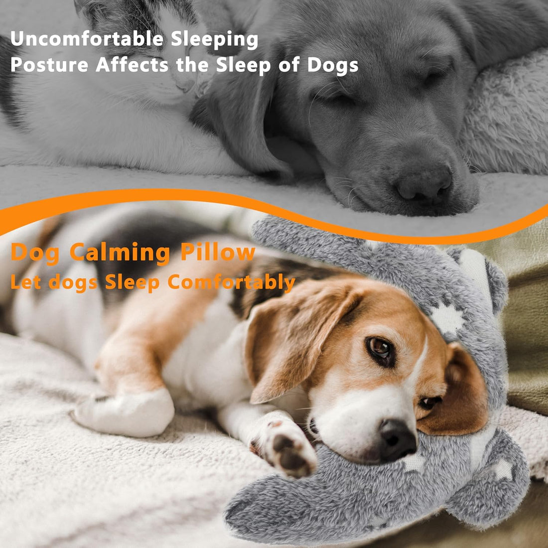 Pet Calming Pillow for Dogs, Soft U-Shaped Pillow Glow in the Dark