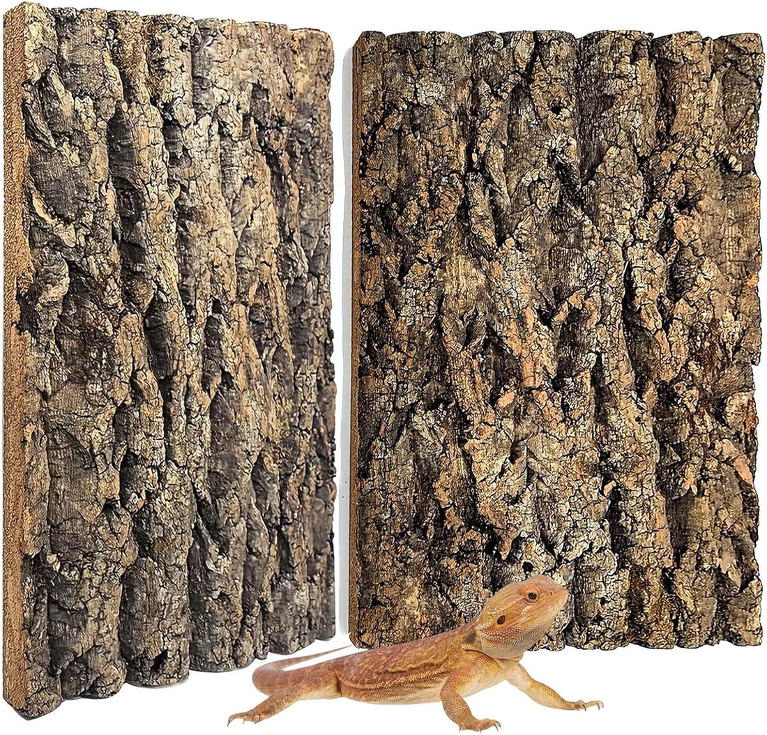 2PCS 11.8"x7.8" Natural Thickened Reptile Cork Bark Terrarium