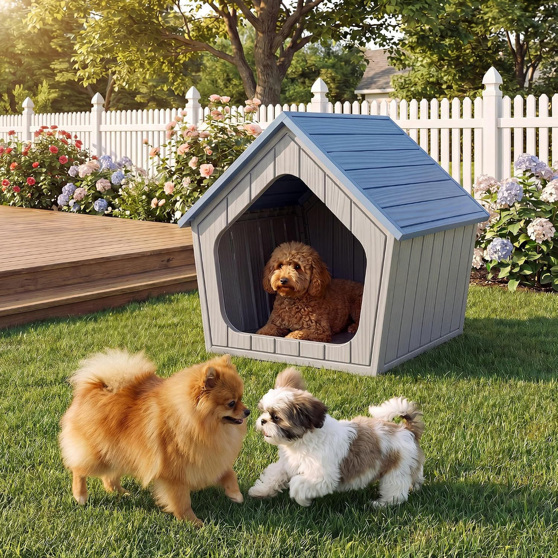 Fancyango Outdoor Indoor Dog House for Small Dogs Dog House