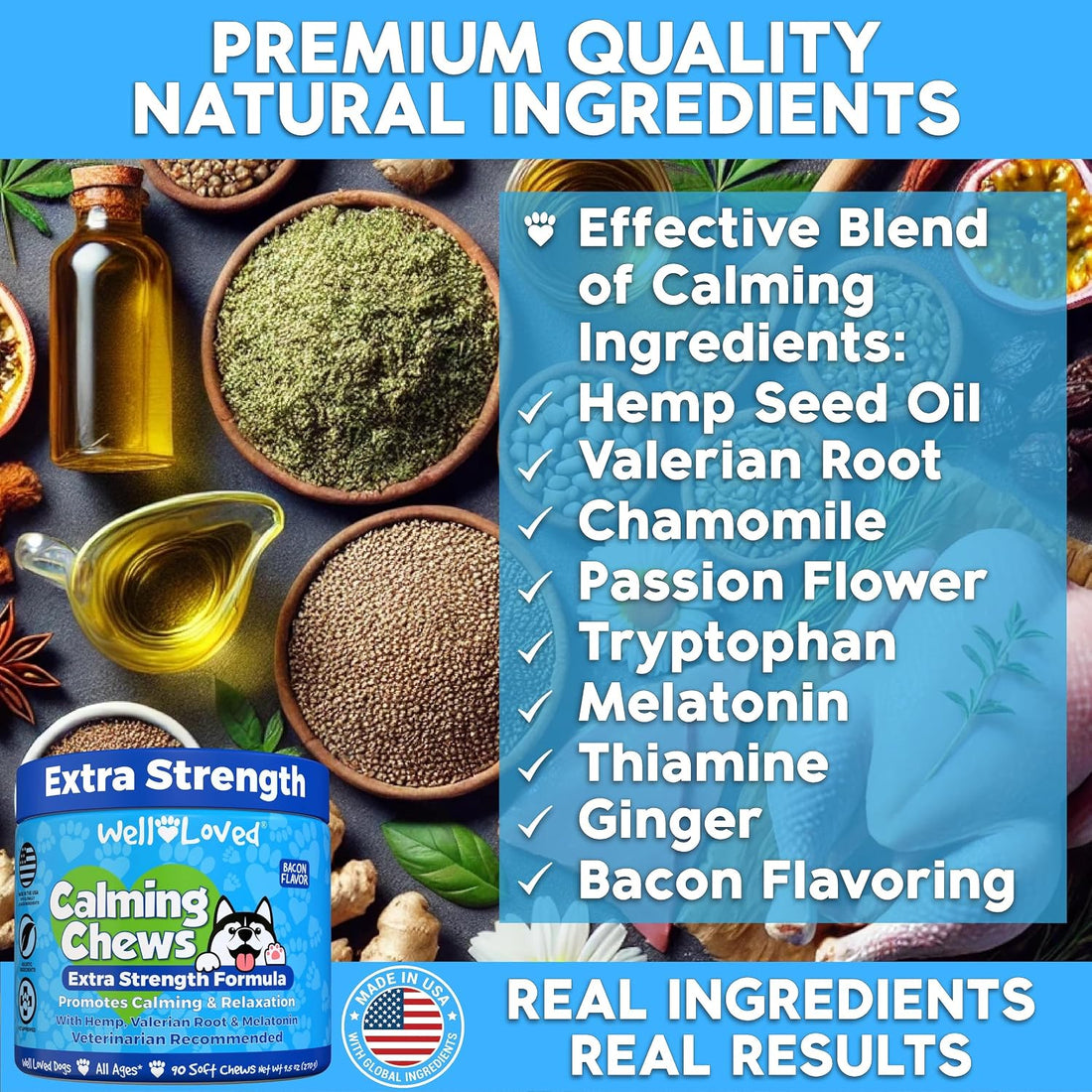 Well Loved Calming Chews for Dogs - Dog Calm Treats Extra Strength