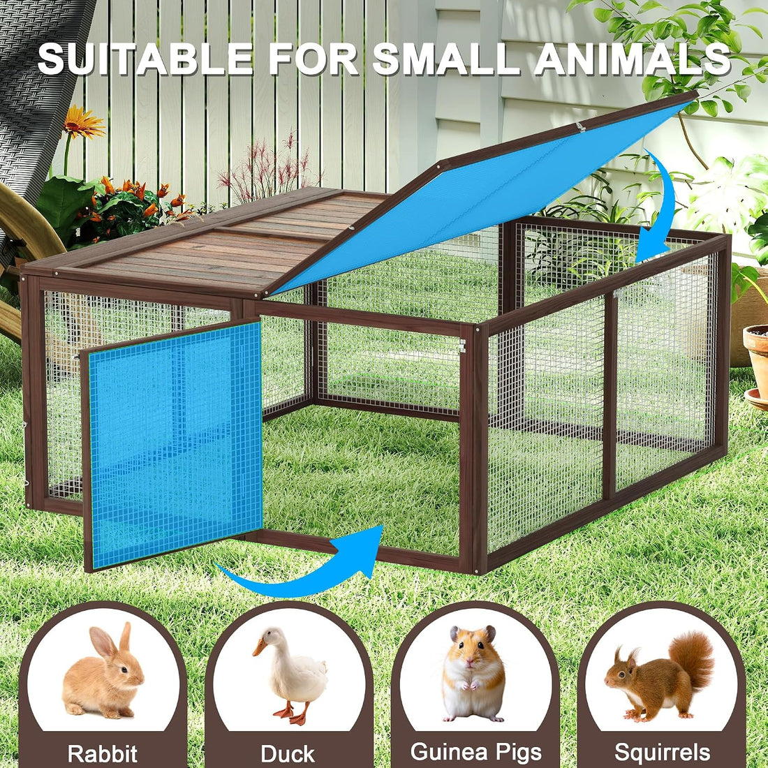 Portable Chicken Coop Run, Folding Rabbit Hutch