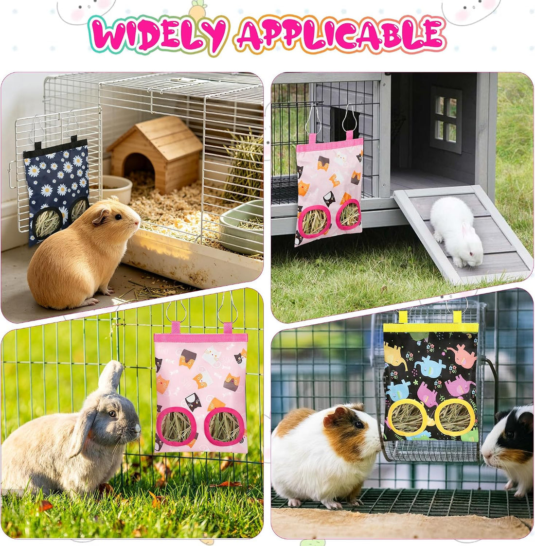 3 Pack Rabbit Hay Feeder Bag