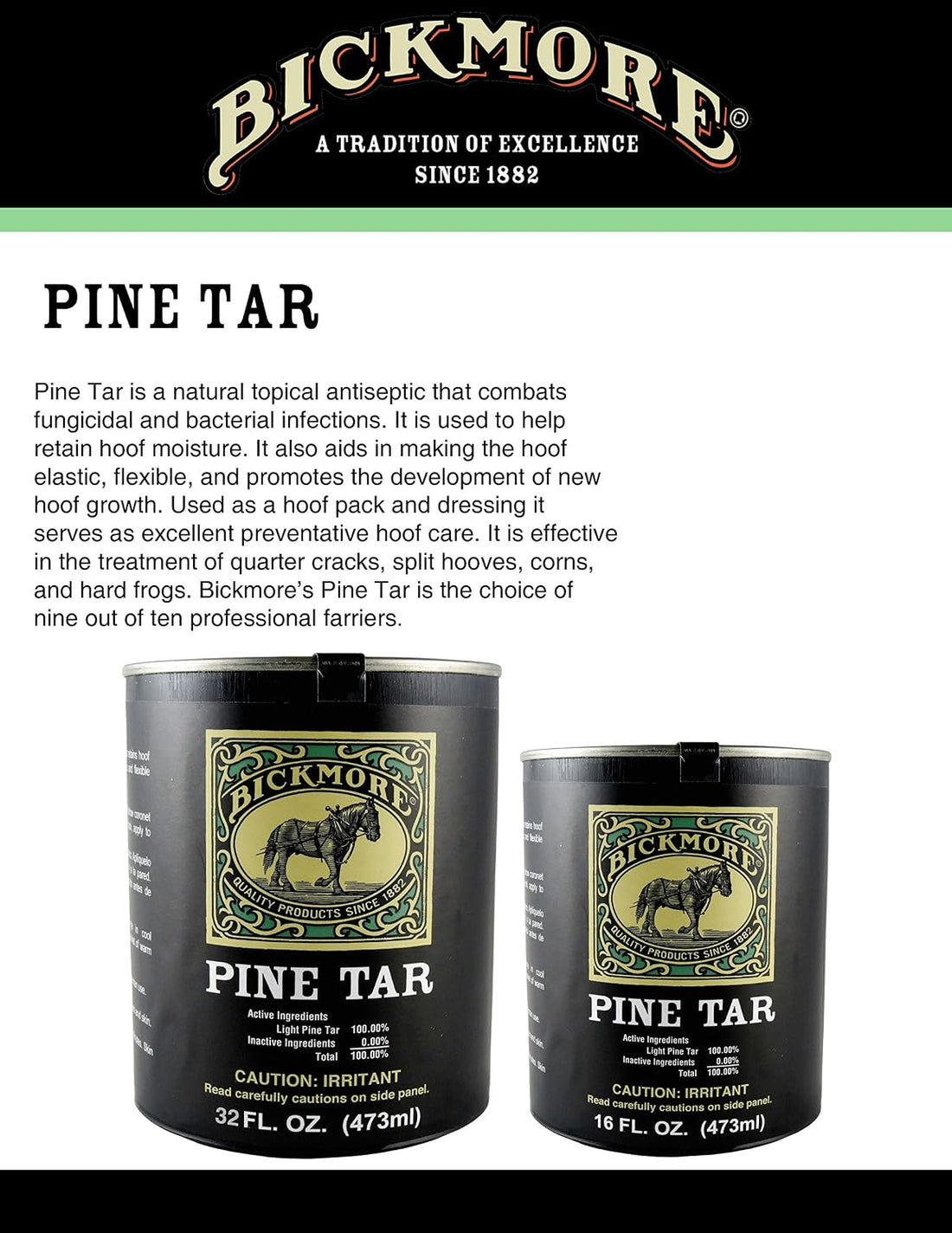 Bickmore Pine Tar 32oz - Hoof Care Formula for Horses