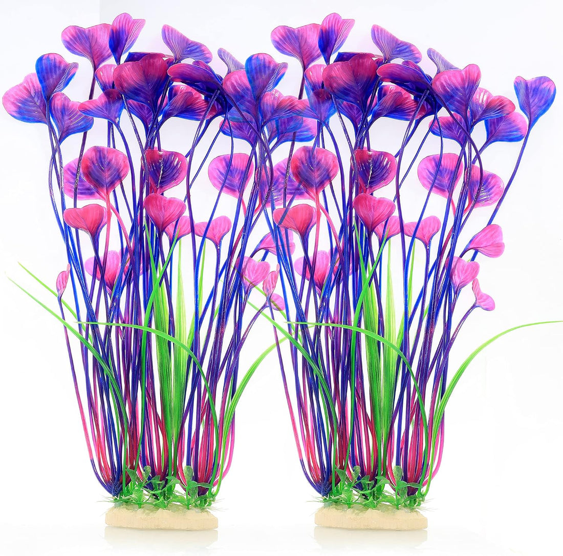 ALEGI Fish Tank Decorations Aquarium Plastic Plants Large