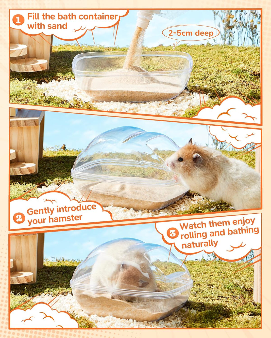 Hamster Bath Sand, 18oz Natural Desert Sand for Gerbil & Syrian Mice