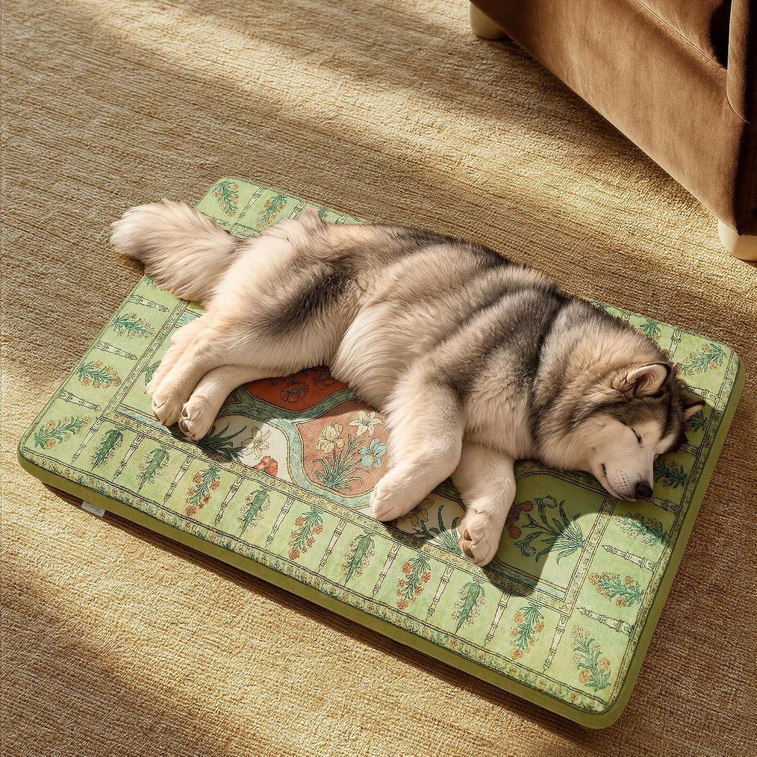 Exsnugy Dog Crate Pad,Boho Washable Dog Bed Mats for Medium Pets