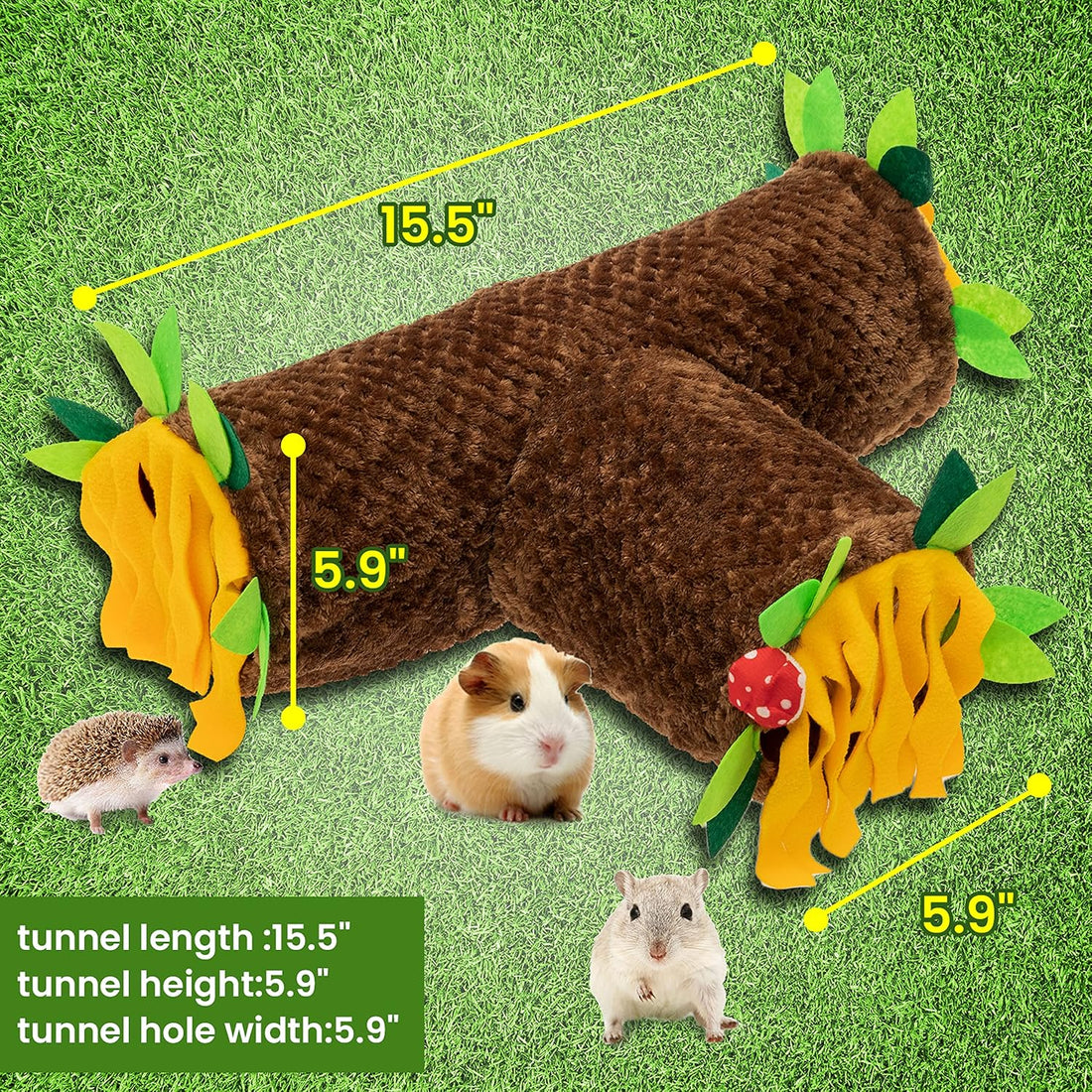 Guinea Pig Hideout, 3 Way Collapsible Small Animal Tunnel Cage