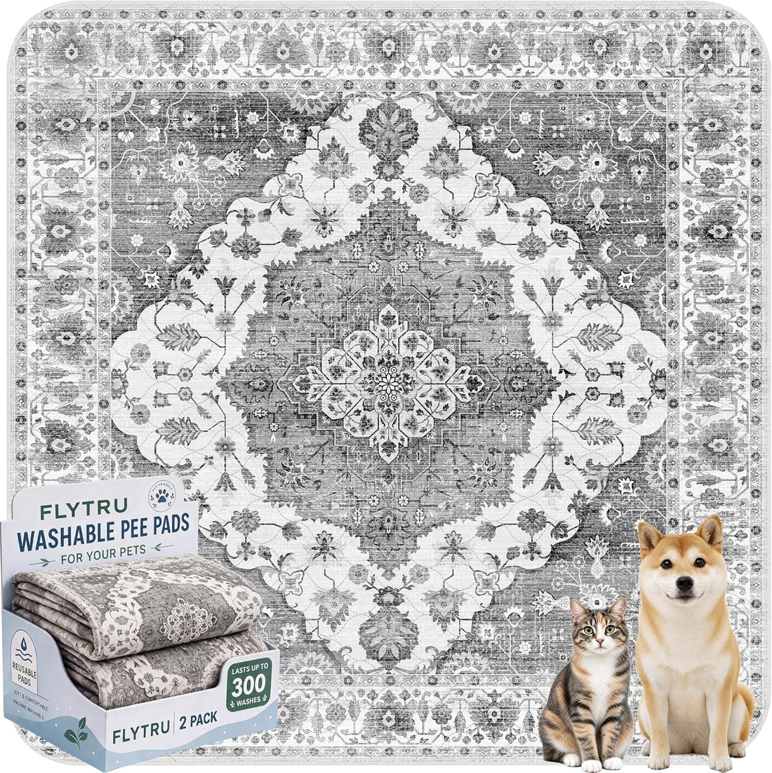 Washable Pee Pads for Dogs, 18x24 in, 2 Pack