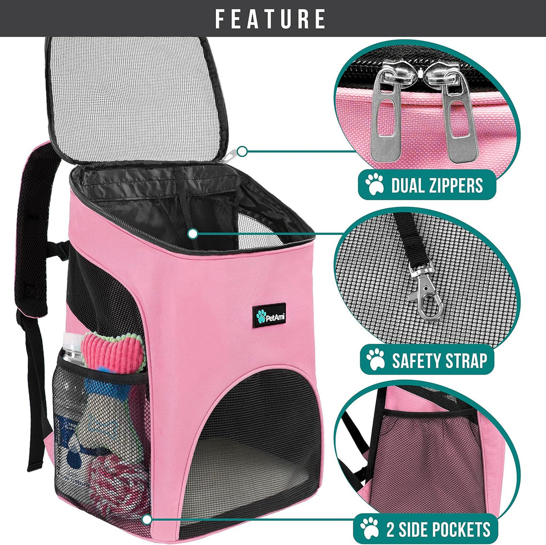 PetAmi Cat Backpack Carrier, Airline Approved Pet Carrier Backpack