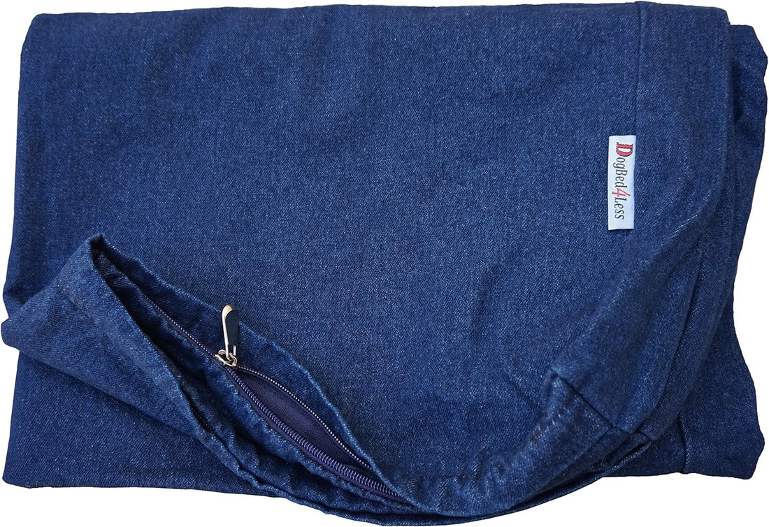 Dogbed4less 47X29X4 Inches Extra Large Blue Color Denim Cotton Jean