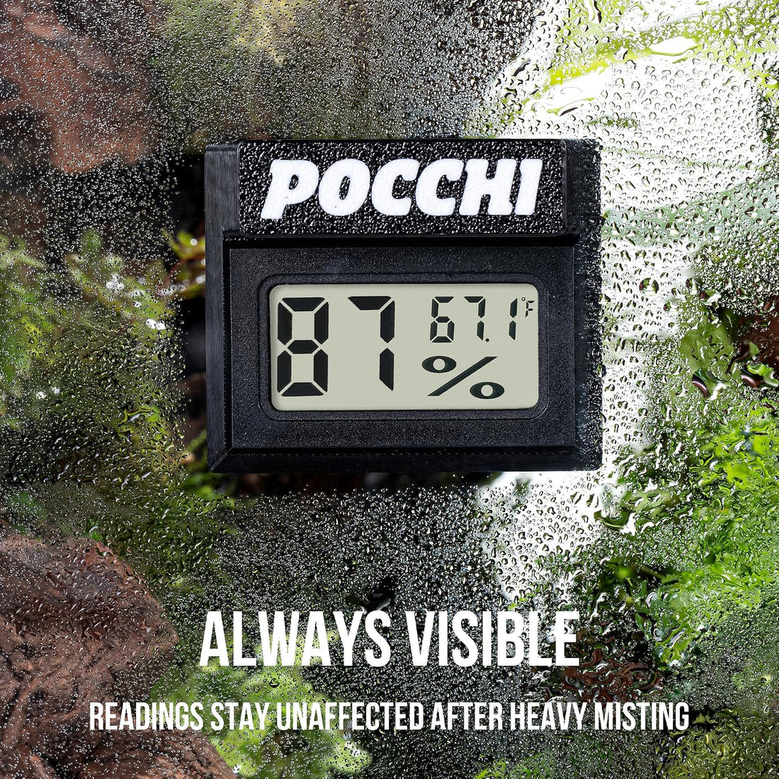 Magnetic Digital Reptile Temperature and Humidity Monitor - 2 Pack